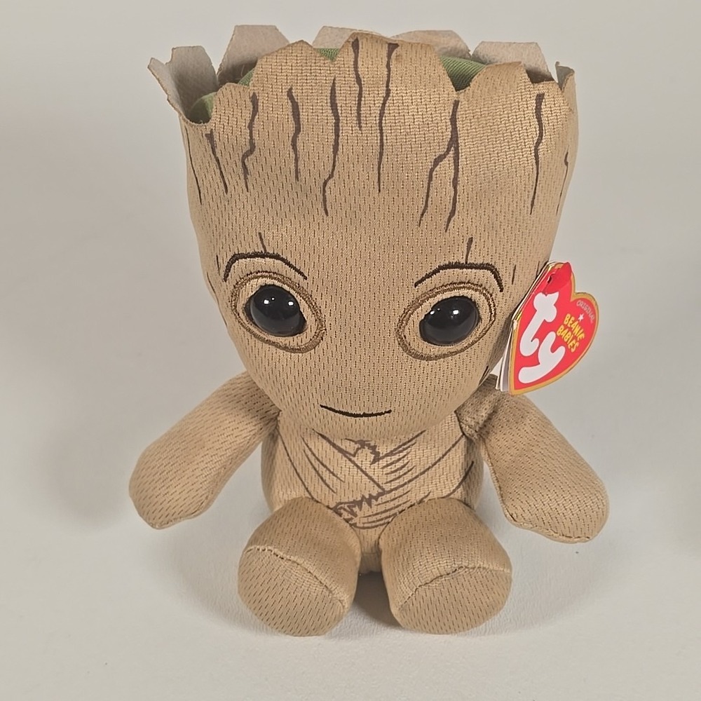 Marvel's Guardians of the Galaxy, TY Beanie Babies 7" Baby Groot Plush Doll